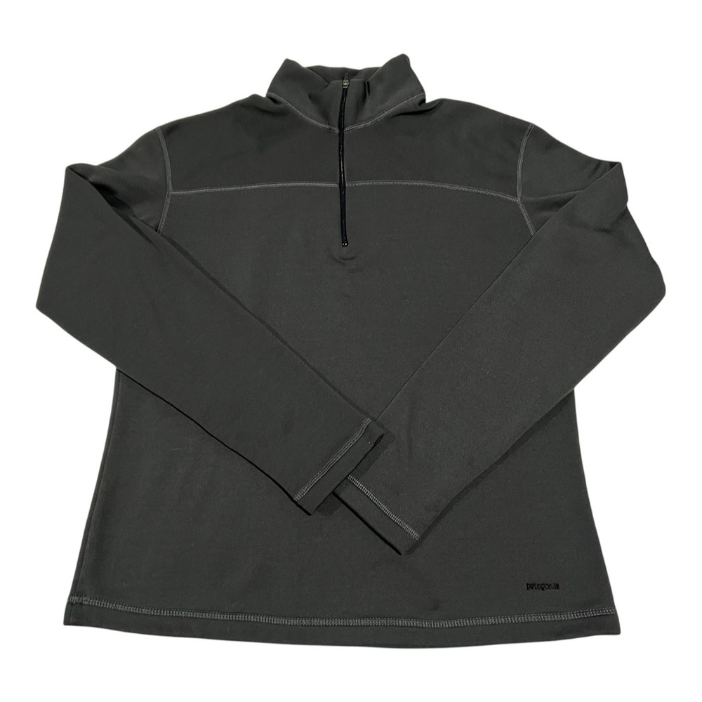 Patagonia Capilene 1/4 Zip Large Grey Fleece Lined Baselayer Pullover Vintage